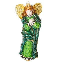 MacKenzie-Childs Holiday<Emerald Luxe Angel Glass Ornament