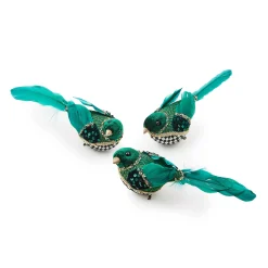 MacKenzie-Childs Finishing Touches<Emerald Luxe Bird Clips, Set of 3