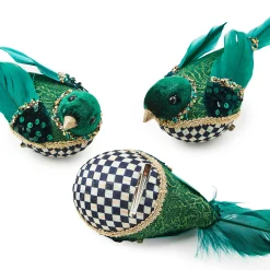 MacKenzie-Childs Finishing Touches<Emerald Luxe Bird Clips, Set of 3