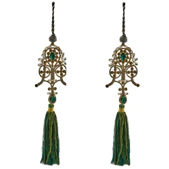 MacKenzie-Childs Decor Sets|Room Accents<Emerald Luxe Emblem Tassels, Set of 2