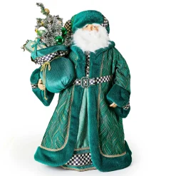 MacKenzie-Childs Holiday|Room Accents<Emerald Luxe Large Santa with Gifts