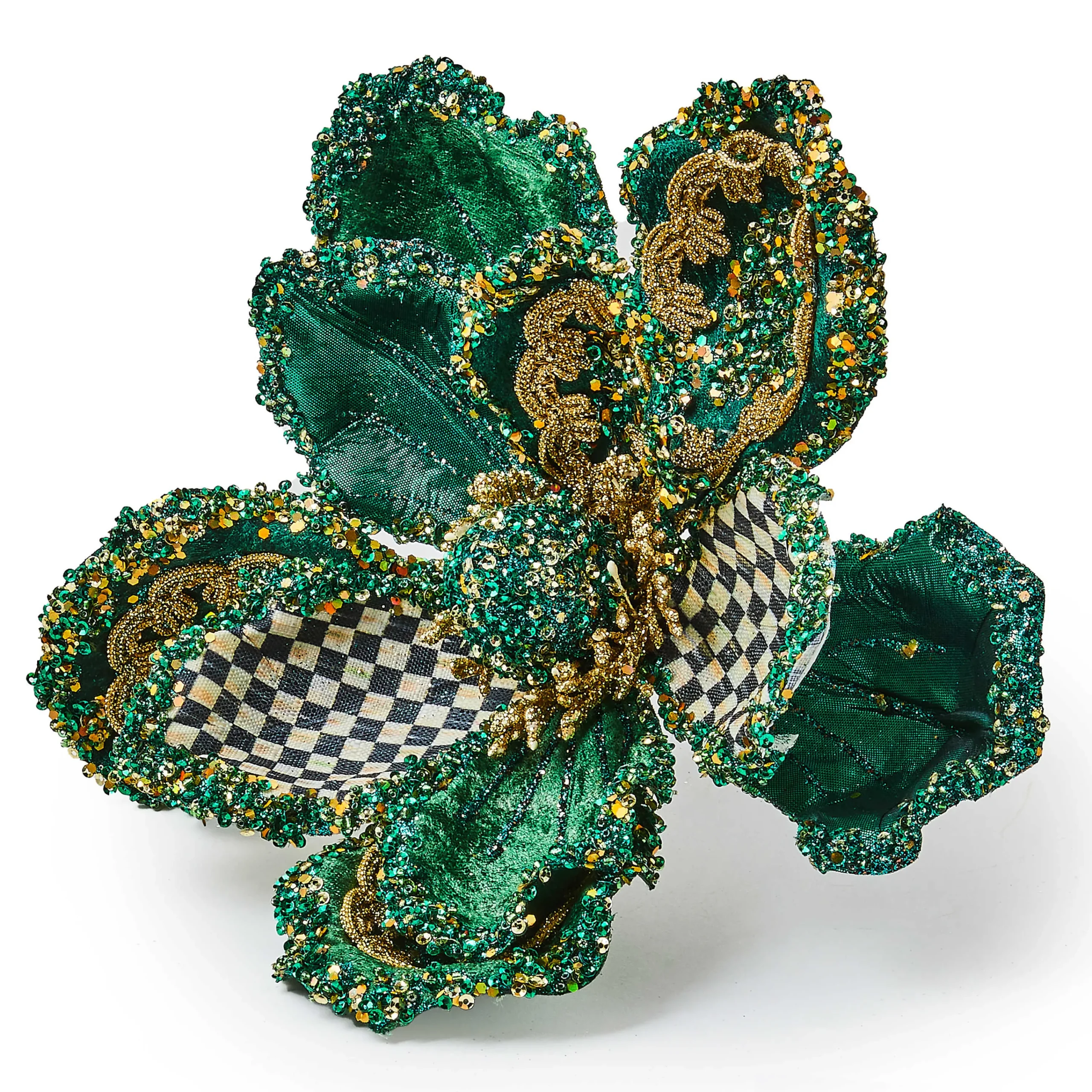 MacKenzie-Childs Finishing Touches<Emerald Luxe Magnolia Clip