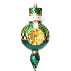 MacKenzie-Childs Holiday<Emerald Luxe Nutcracker Reflector Glass Ornament