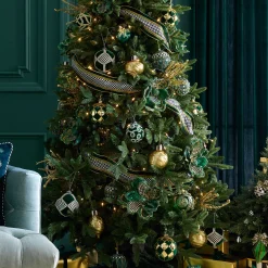 MacKenzie-Childs Holiday<Emerald Luxe Patchwork Ball Ornaments, Set of 4