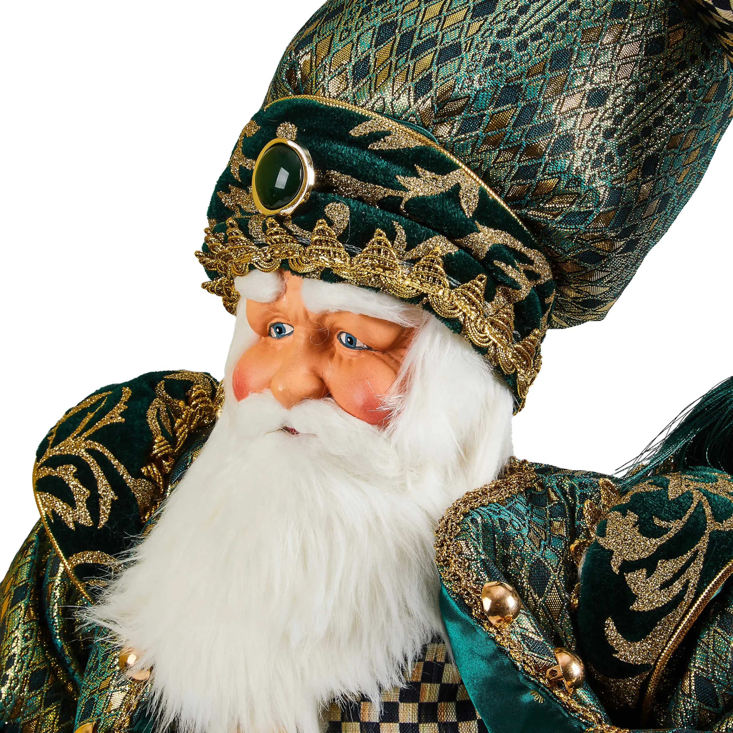 MacKenzie-Childs Holiday|Room Accents<Emerald Luxe Santa