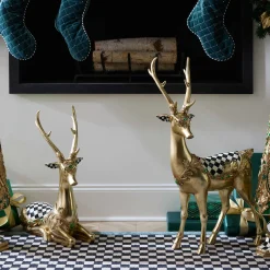 MacKenzie-Childs Room Accents<Emerald Luxe Standing Gold Deer