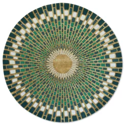MacKenzie-Childs Rugs<Emerald Sunburst 6' Round Rug