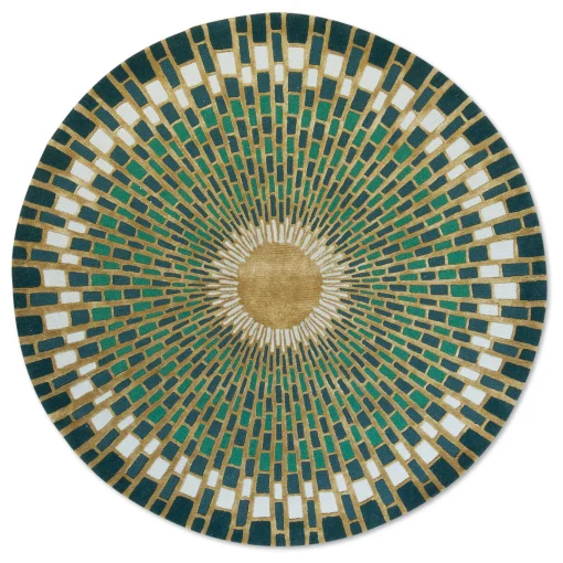 MacKenzie-Childs Rugs<Emerald Sunburst 6' Round Rug