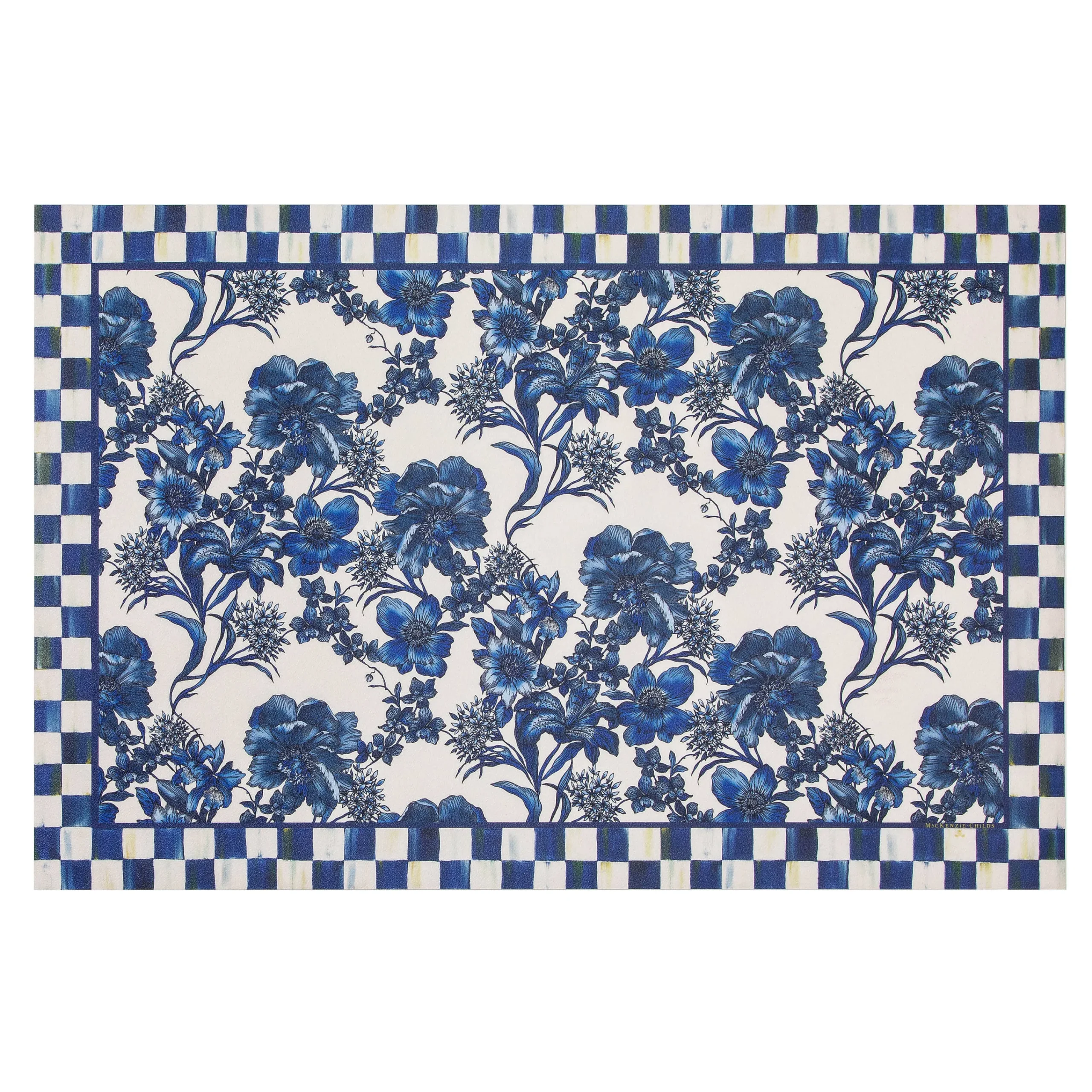 MacKenzie-Childs Rugs<English Garden Floor Mat - Royal - 2' x 3'