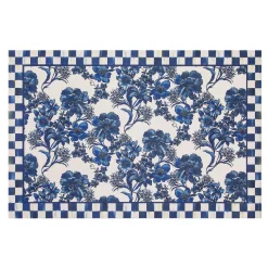 MacKenzie-Childs Rugs<English Garden Floor Mat - Royal - 2' x 3'