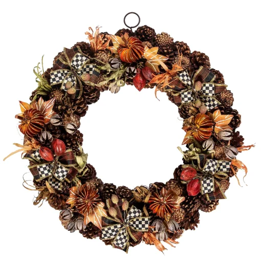 MacKenzie-Childs The Fall Shop|Greenery & Florals<Fall On The Farm Pinecone Wreath