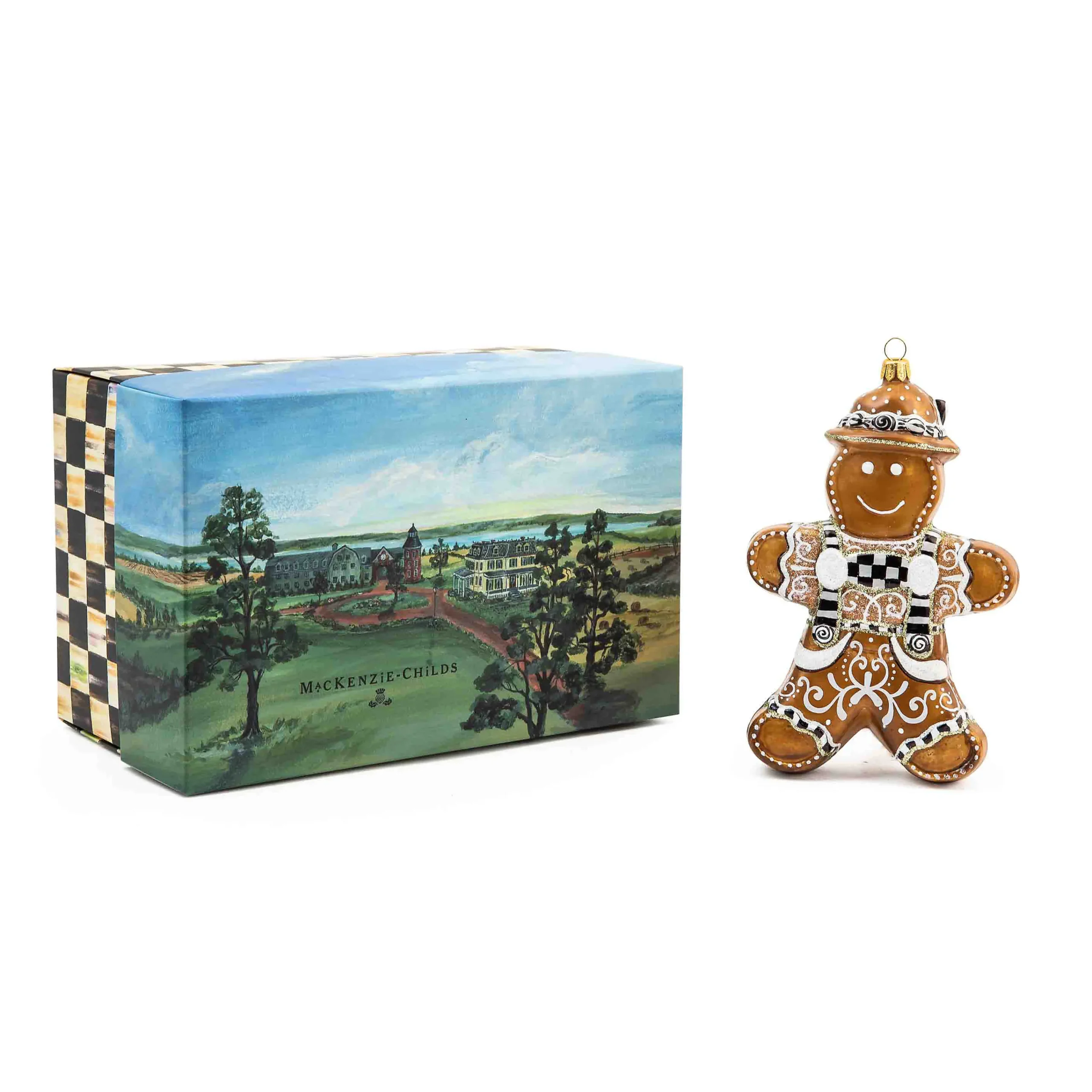 MacKenzie-Childs Holiday<Farmhouse Gingerbread Boy Glass Ornament
