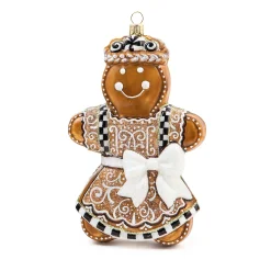 MacKenzie-Childs Holiday<Farmhouse Gingerbread Girl Glass Ornament