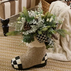 MacKenzie-Childs Greenery & Florals<Farmhouse Holiday Boot Arrangement