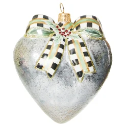MacKenzie-Childs Holiday<Farmhouse Holiday Heart Glass Ornament
