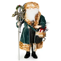 MacKenzie-Childs Holiday|Room Accents<Farmhouse Holiday Santa with Staff