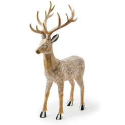 MacKenzie-Childs Room Accents<Farmhouse Holiday Standing Block Print Deer Figurine