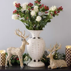 MacKenzie-Childs Room Accents<Farmhouse Holiday Standing Block Print Deer Figurine