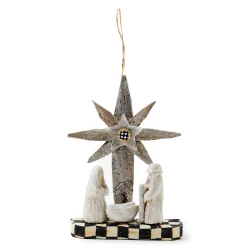 MacKenzie-Childs Holiday<Farmhouse Holiday Wood Nativity Ornament