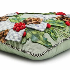 MacKenzie-Childs Pillows, Throws, & Cushions<Farmhouse Holly Holiday Throw Pillow