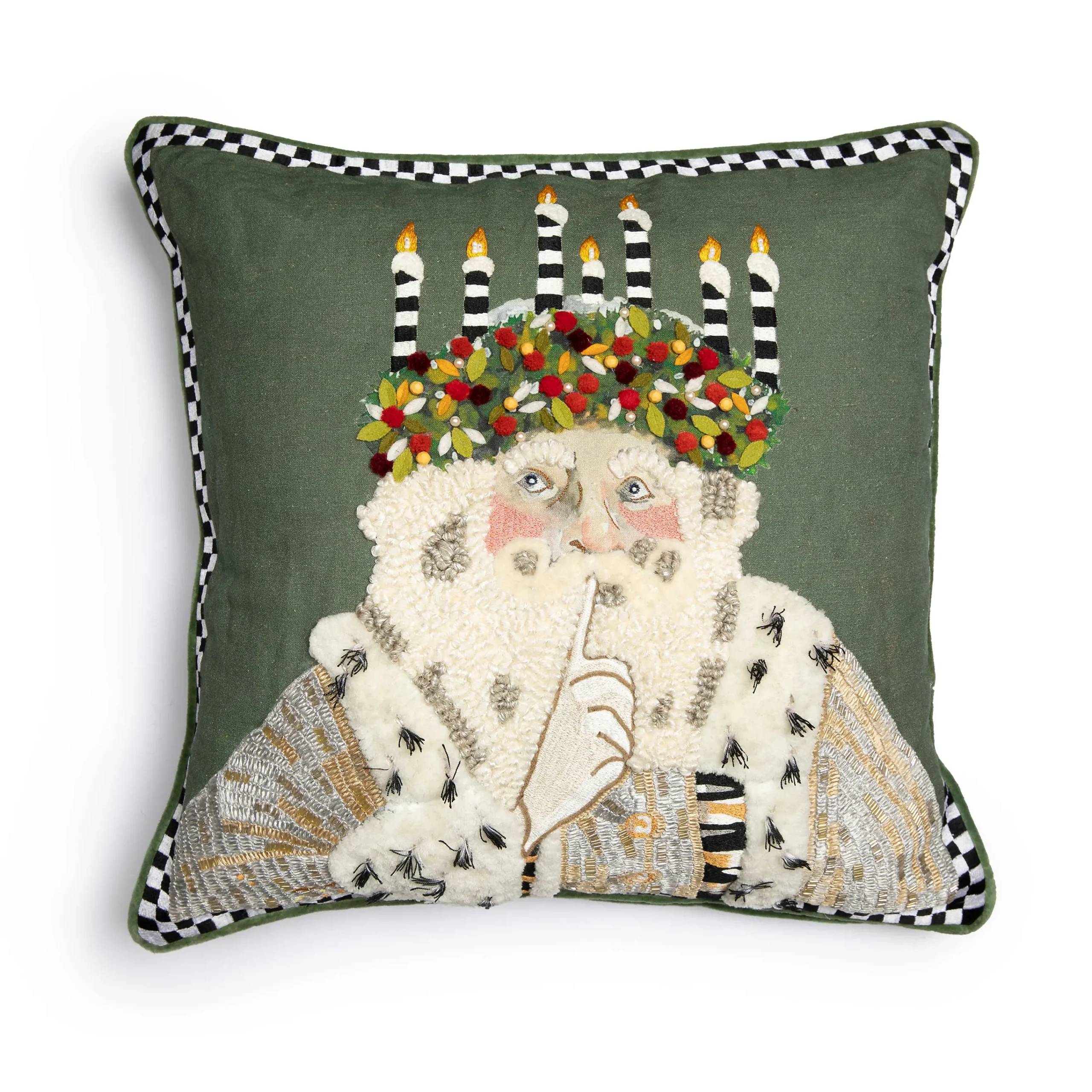 MacKenzie-Childs Holiday|Pillows, Throws, & Cushions<Farmhouse Santa Lucia Throw Pillow