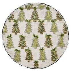 MacKenzie-Childs Table Accessories|Kitchen & Table Linens<Farmhouse Trees Round Beaded Placemat