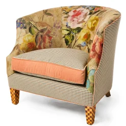 MacKenzie-Childs Living Room<Field Study Floral  Gingham Accent Chair