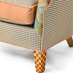 MacKenzie-Childs Living Room<Field Study Floral  Gingham Accent Chair