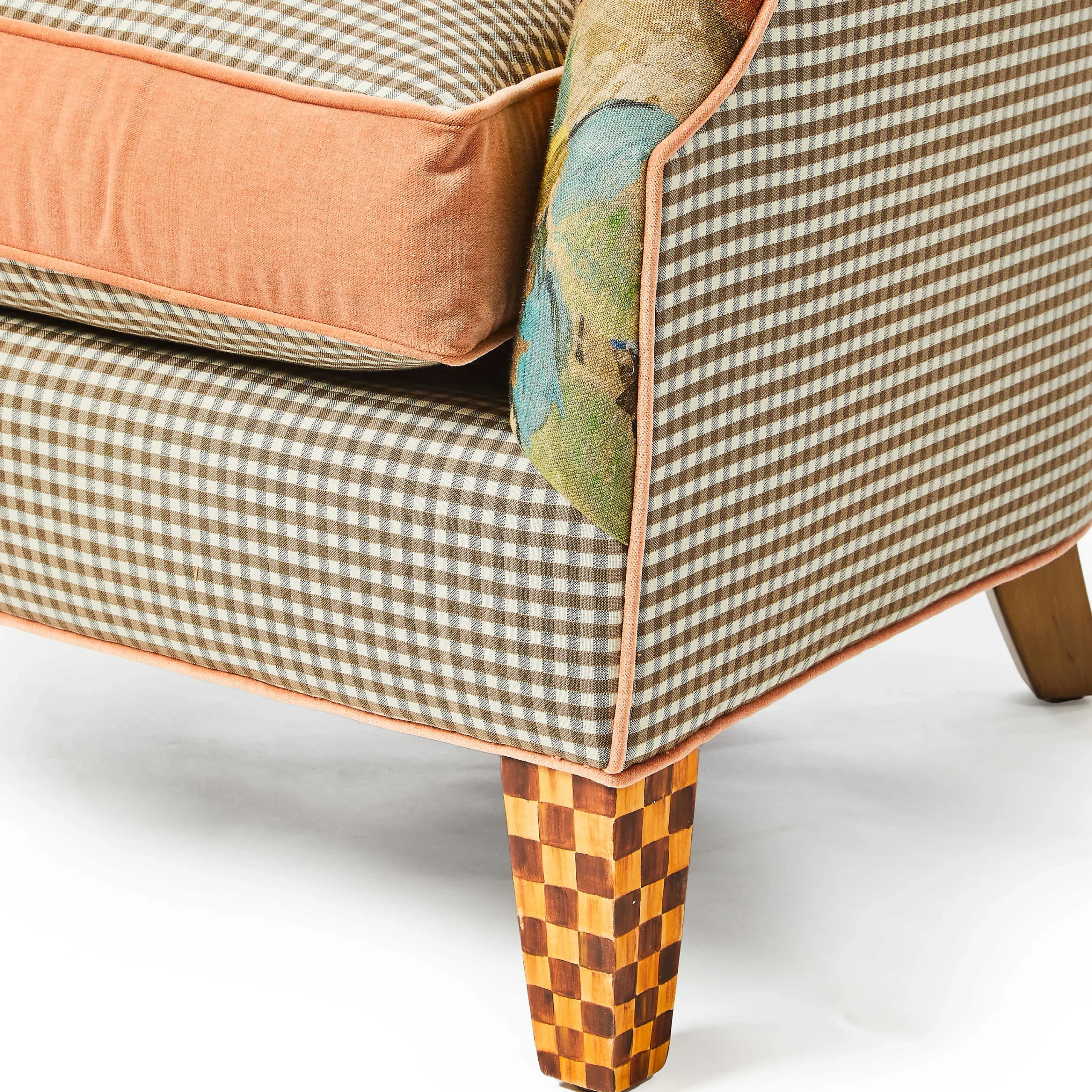 MacKenzie-Childs Living Room<Field Study Floral  Gingham Accent Chair