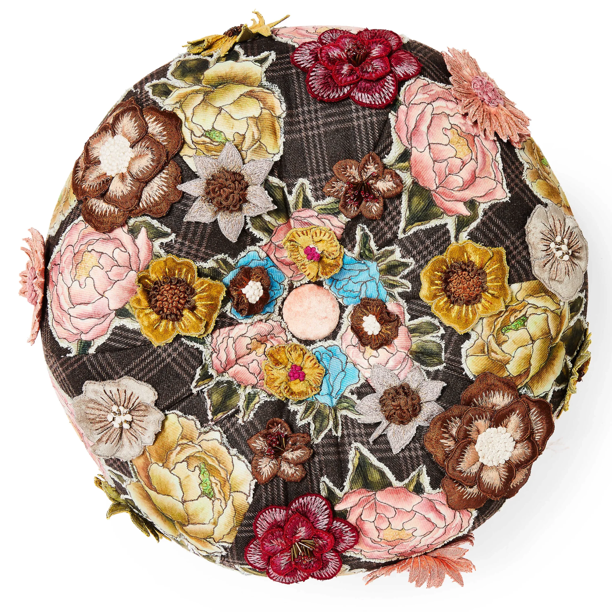 MacKenzie-Childs Living Room<Field Study Floral Tufted Footstool