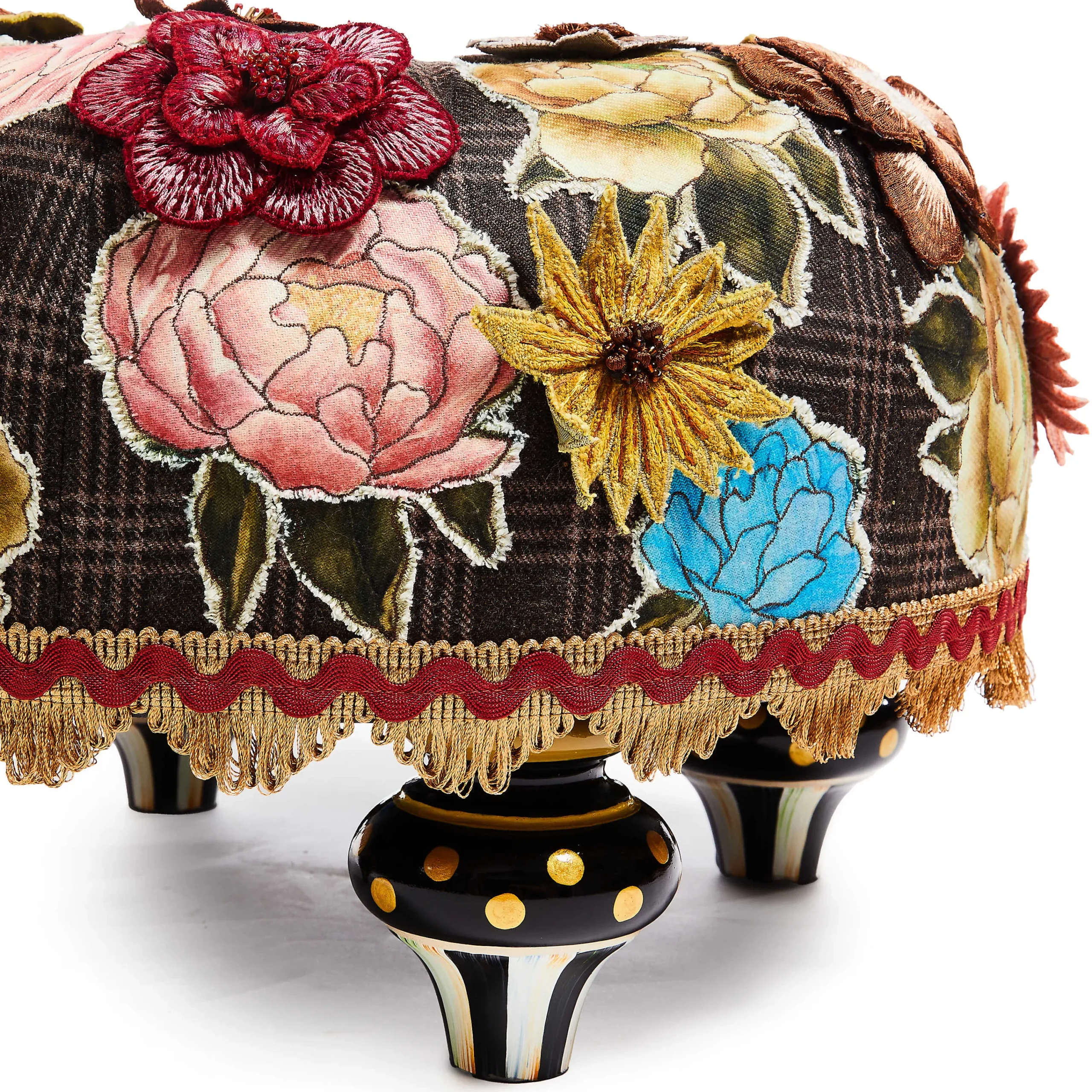 MacKenzie-Childs Living Room<Field Study Floral Tufted Footstool