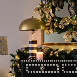 MacKenzie-Childs Lighting<Flatiron Leather Stripe Table Lamp