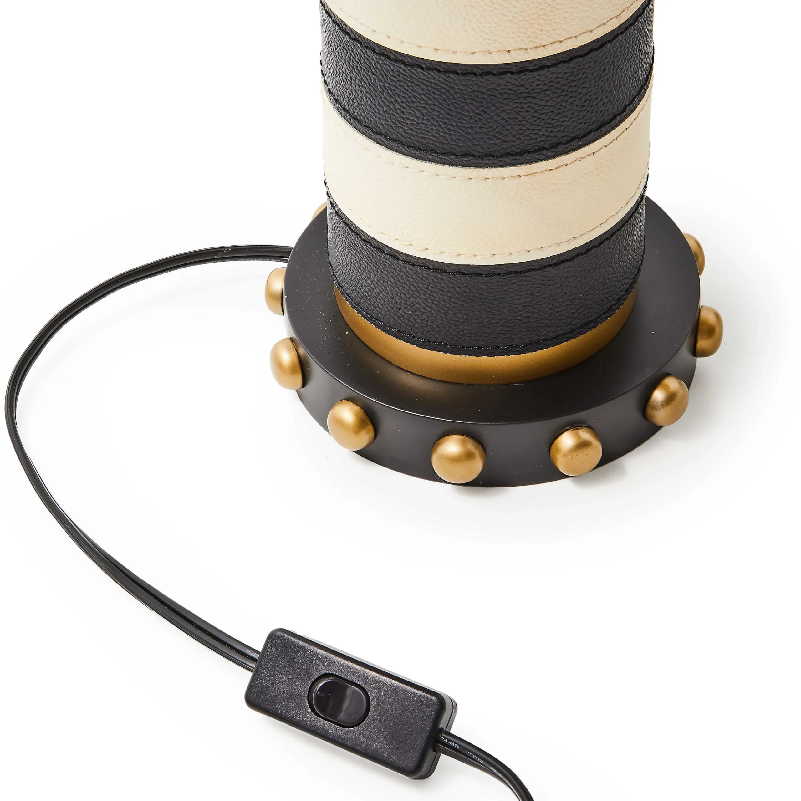 MacKenzie-Childs Lighting<Flatiron Leather Stripe Table Lamp