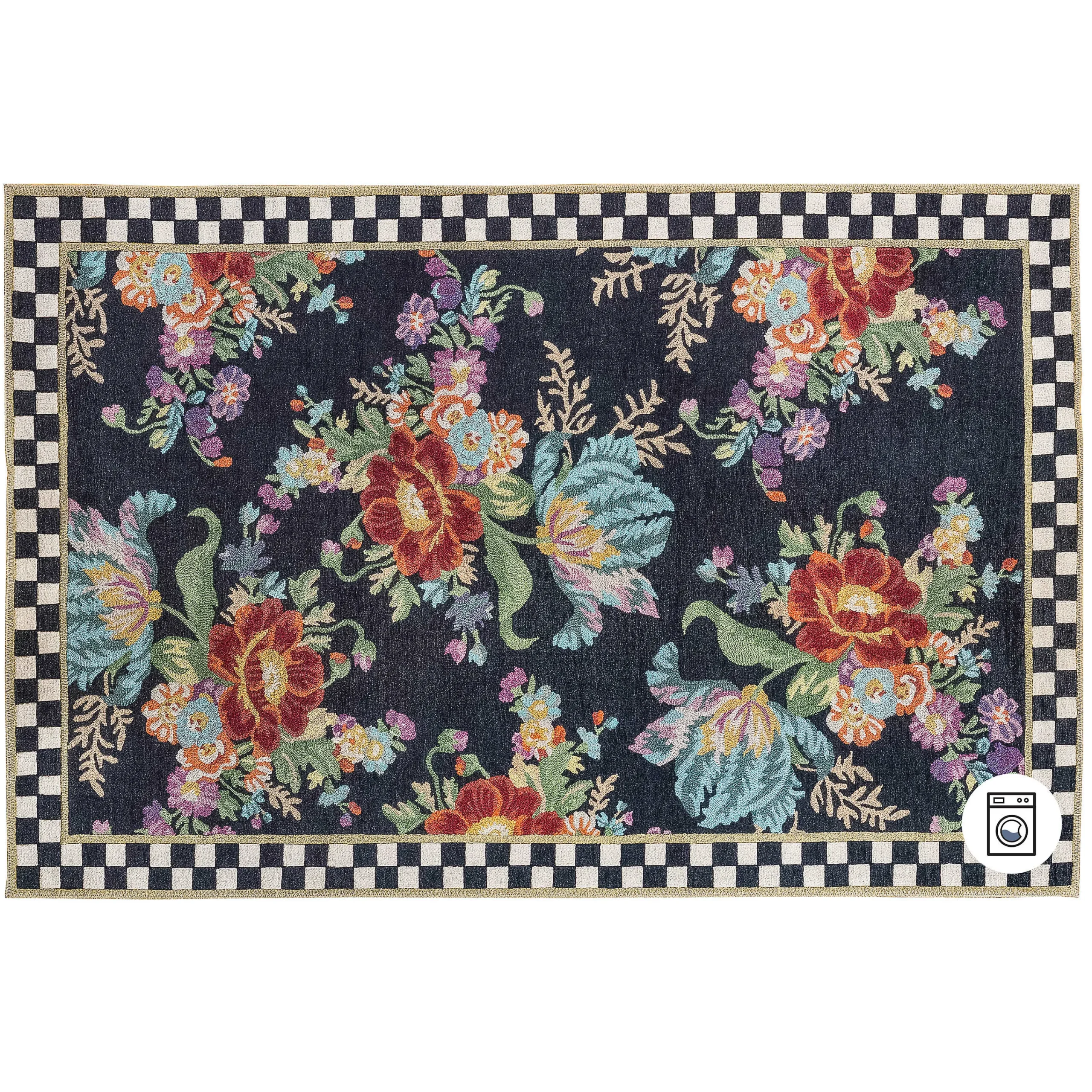MacKenzie-Childs Rugs<Flower Market 5' x 7'6 Washable Rug