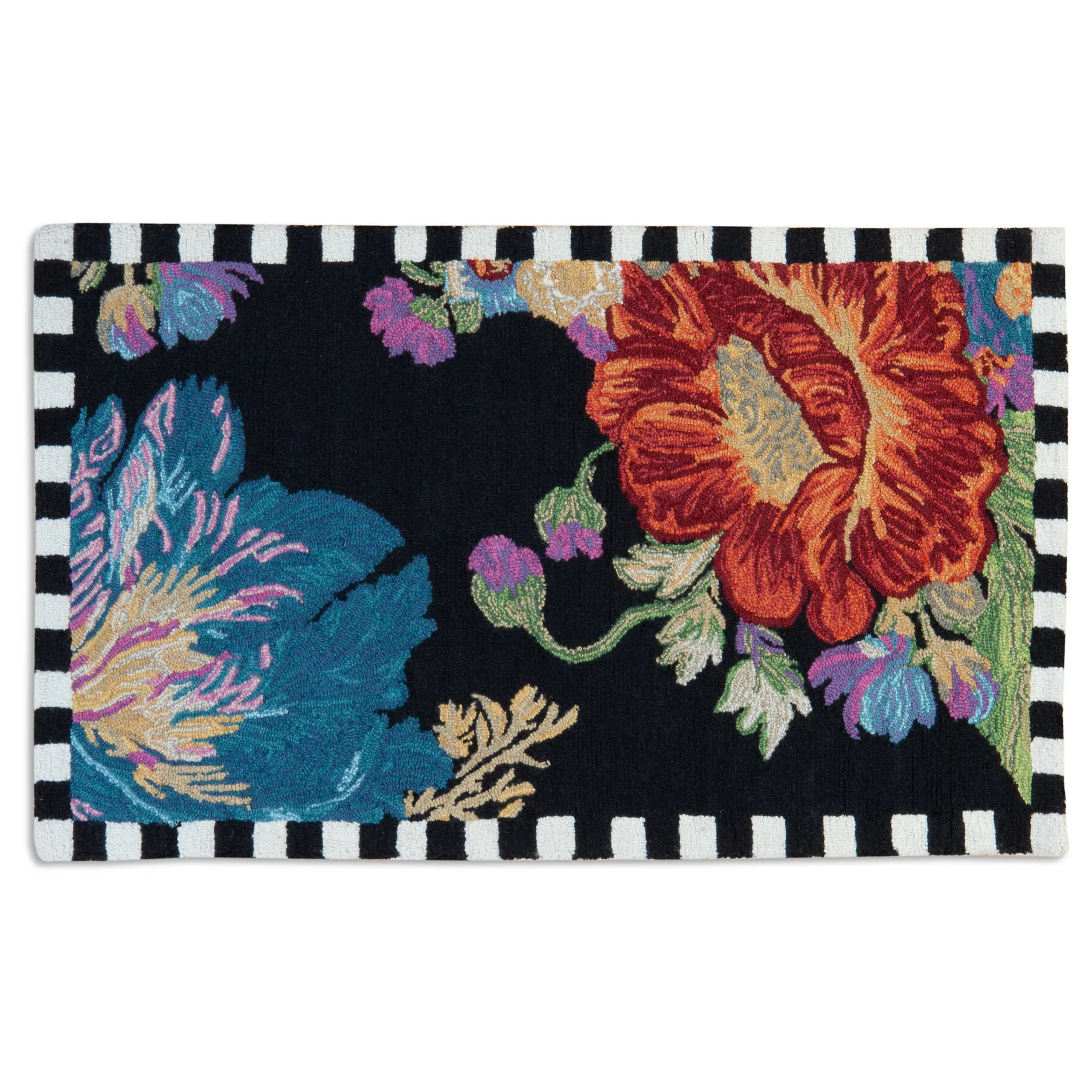 MacKenzie-Childs Rugs<Flower Market Reflections Black 2'3 x 3'9 Rug