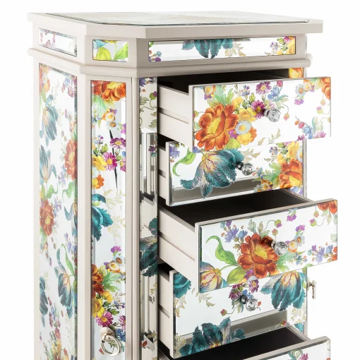 MacKenzie-Childs Storage Furniture|Room Accents<Flower Market Reflections Standing Jewelry Armoire