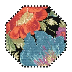 MacKenzie-Childs Rugs<Flower Market Reflections Black 6' Octagon Rug