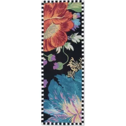 MacKenzie-Childs Rugs<Flower Market Reflections Black 2'6 x 8' Runner