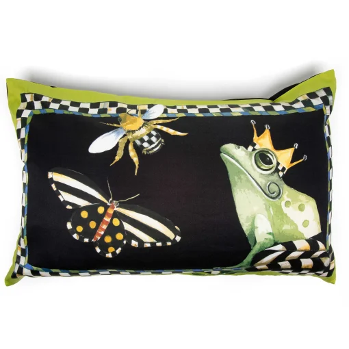 MacKenzie-Childs Spring|Pillows, Throws, & Cushions<Frog and Bee Lumbar Pillow