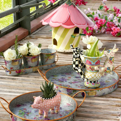 MacKenzie-Childs Easter|Spring<Funny Bunny Pot Climber
