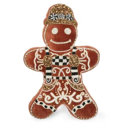 MacKenzie-Childs Holiday|Pillows, Throws, & Cushions<Gingerbread Boy Shaped Throw Pillow