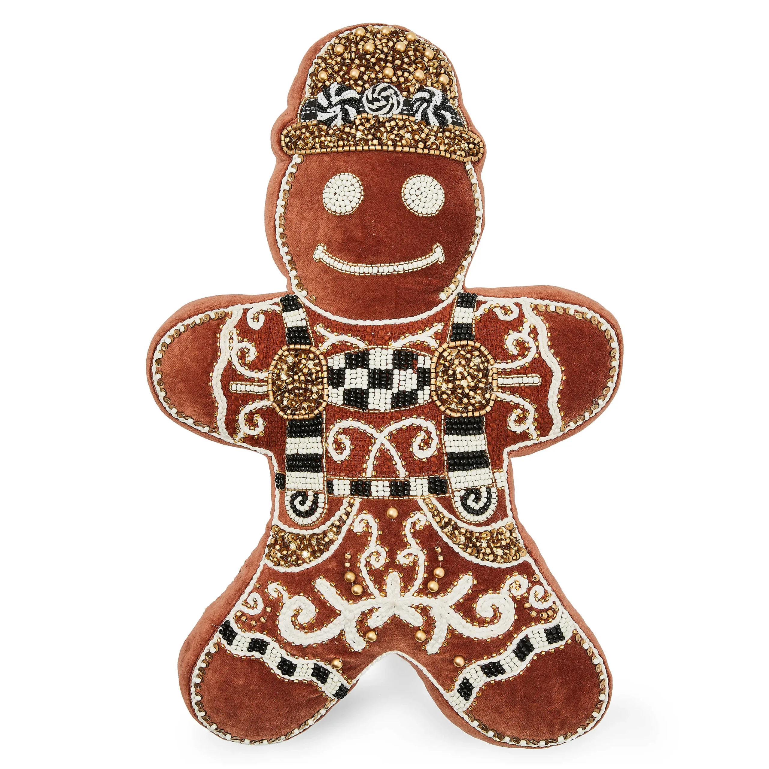 MacKenzie-Childs Holiday|Pillows, Throws, & Cushions<Gingerbread Boy Shaped Throw Pillow