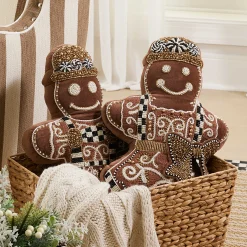 MacKenzie-Childs Holiday|Pillows, Throws, & Cushions<Gingerbread Boy Shaped Throw Pillow