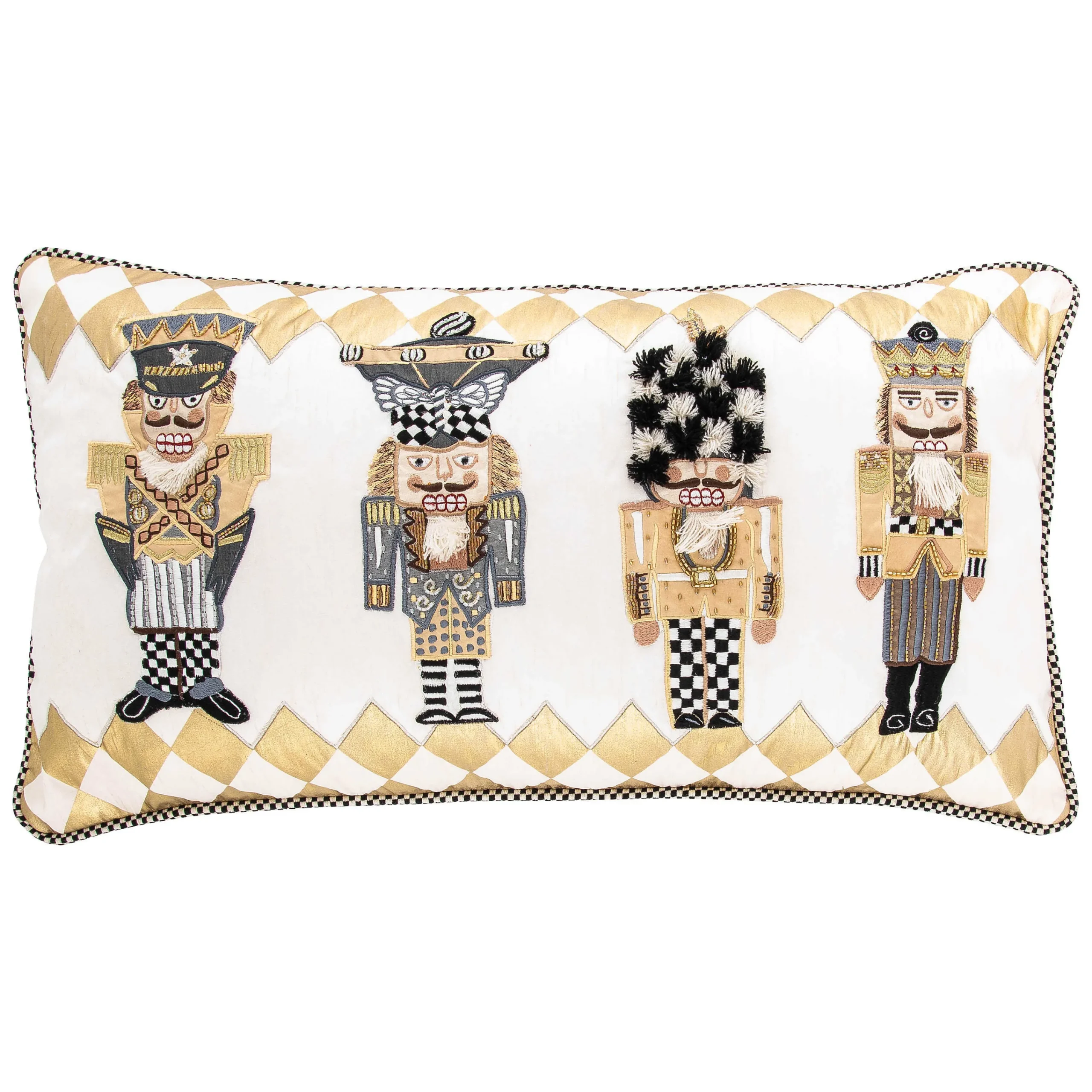 MacKenzie-Childs Holiday|Pillows, Throws, & Cushions<Glam Up Nutcracker Lumbar Pillow