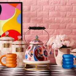 MacKenzie-Childs Fall Entertaining|Tea Kettles<Go Go 2 Quart Tea Kettle