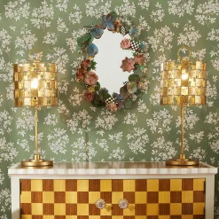 MacKenzie-Childs Lighting<Golden Check Table Lamp