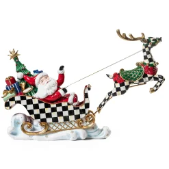 MacKenzie-Childs Holiday|Room Accents<Granny Kitsch Illuminated Sleigh Ride Santa