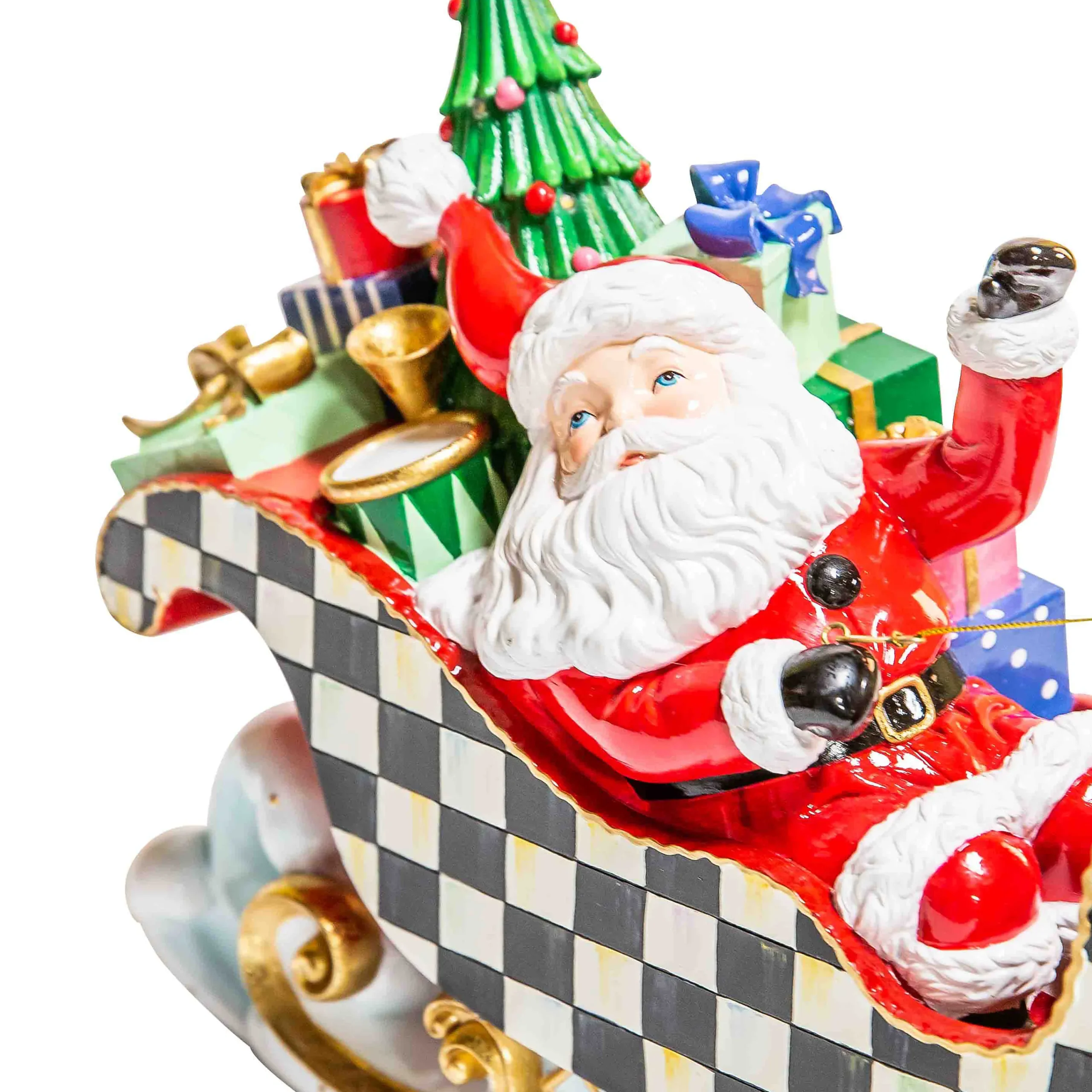 MacKenzie-Childs Holiday|Room Accents<Granny Kitsch Illuminated Sleigh Ride Santa