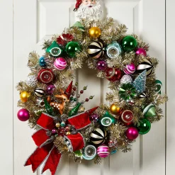 MacKenzie-Childs Holiday|Greenery & Florals<Granny Kitsch Illuminated Wreath