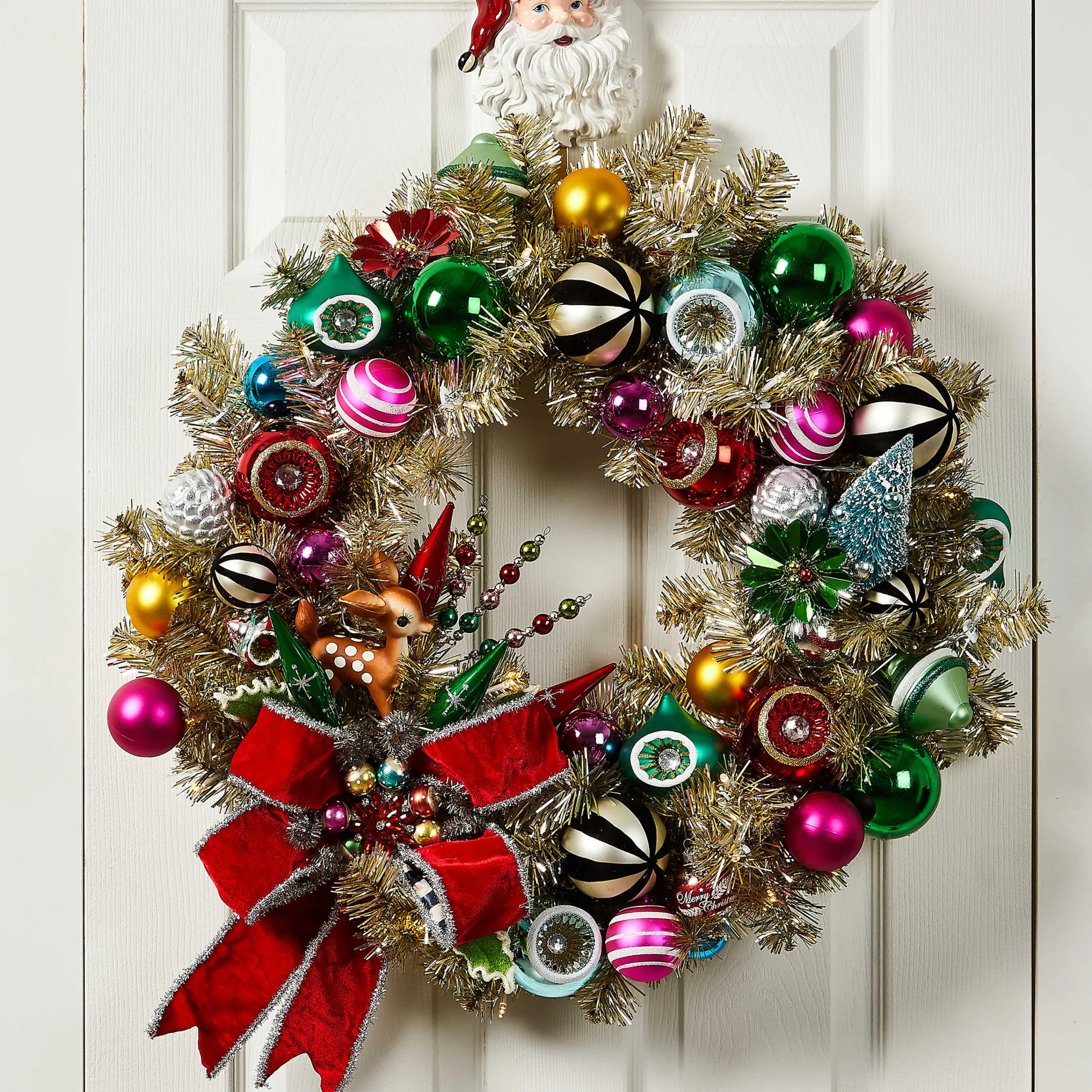 MacKenzie-Childs Holiday|Greenery & Florals<Granny Kitsch Illuminated Wreath